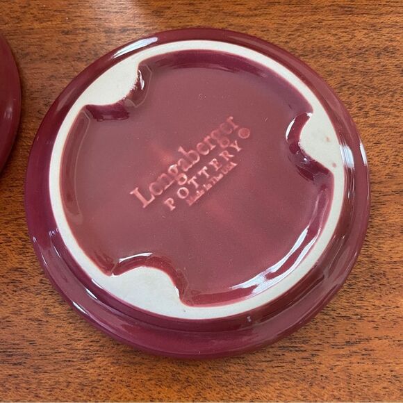 NIB Longaberger Woven Traditions Paprika One Pint Salt Crock With Lid / Coaster - Picture 9 of 13